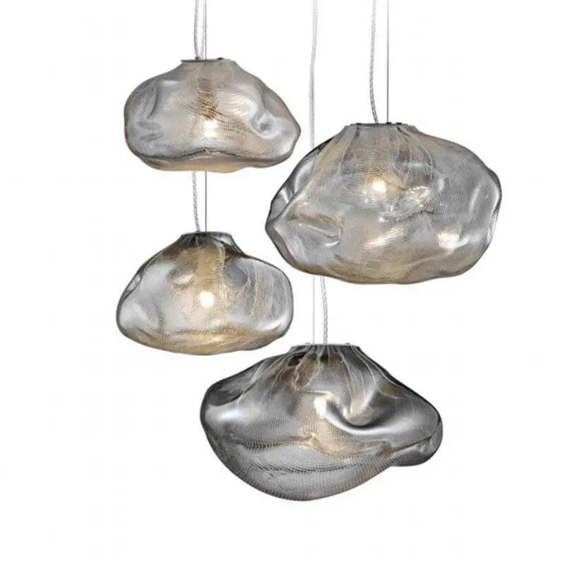Modern Shaped Glass 1-light Cloud Suspension Pendant Light Lumendat