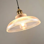 Vintage Striped Pot Lid Glass 1-light Pendant Light Lumendat