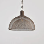 Retro Rustic Aged Wrought Iron Wire Half Round 1-light Pendant Light BulbSquare