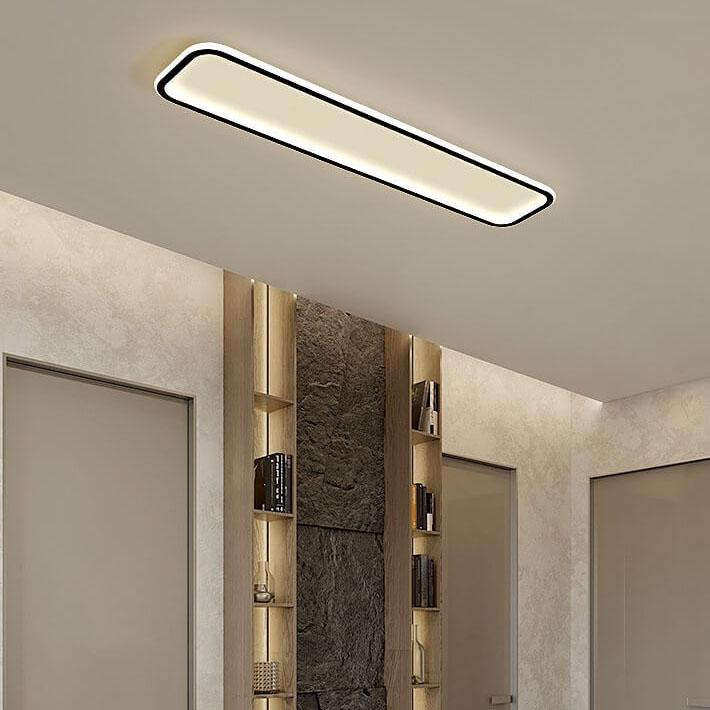 Minimalist 1-light Linear Acrylic 3 Color Changeable LED Flush Mount Lighting