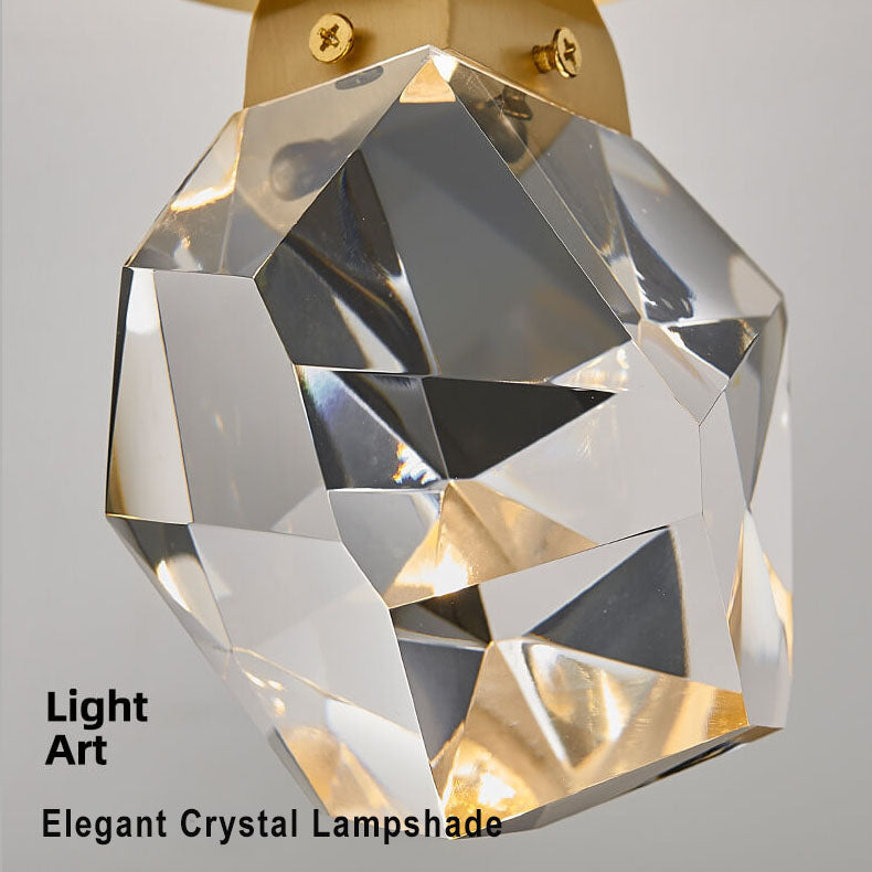 Crystal 1-Light Diamond Shade Semi-Flush Mount Lighting Lumendat