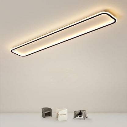 Minimalist 1-light Linear Acrylic 3 Color Changeable LED Flush Mount Lighting