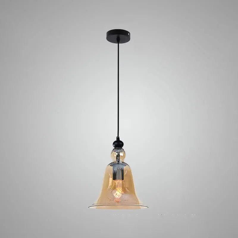 Industrial Glass 1-light Bell Pendant Light Lumendat