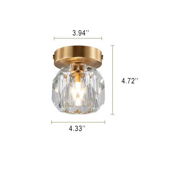 Crystal 1-light LED Globe Semi-flush Mount Lighting