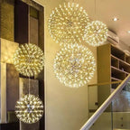 Contemporary Creative Globe Iron 12 Light LED Firework Pendant Light for Living Room Lumendat