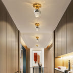 Crystal 1-Light Diamond Shade Semi-Flush Mount Lighting Lumendat