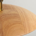 Minimalist Wooden 1-light Saucer Shaped Pendant Light BulbSquare