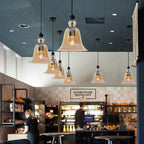 Industrial Glass 1-light Bell Pendant Light Lumendat