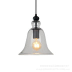 Industrial Glass 1-light Bell Pendant Light Lumendat