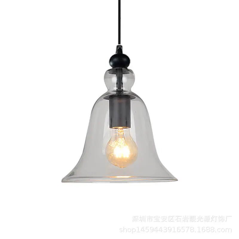 Industrial Glass 1-light Bell Pendant Light Lumendat