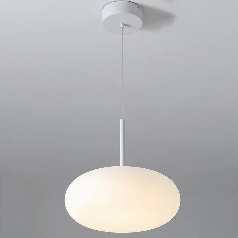 Modern Minimalist Plastic White 1-light Drum LED Pendant Light Lumendat
