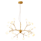 Modern LED Firefly Branch Chandelier – 27 or 36 Lights, Gold & Black Lumendat
