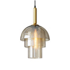 Modern Cognac Multi Layer Glass Shade 1-Light Pendant Light