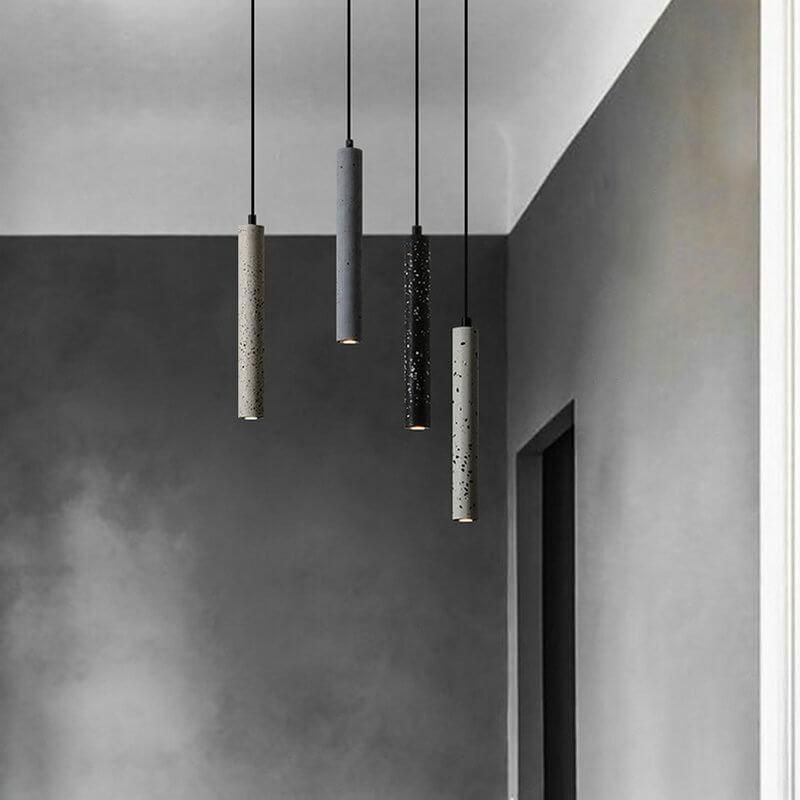 Retro Multicolor Cement Long Strip LED Pendant Light BulbSquare