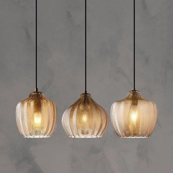 Nordic Textured Wavy Glass 1-light Barrel Pendant Light Lumendat