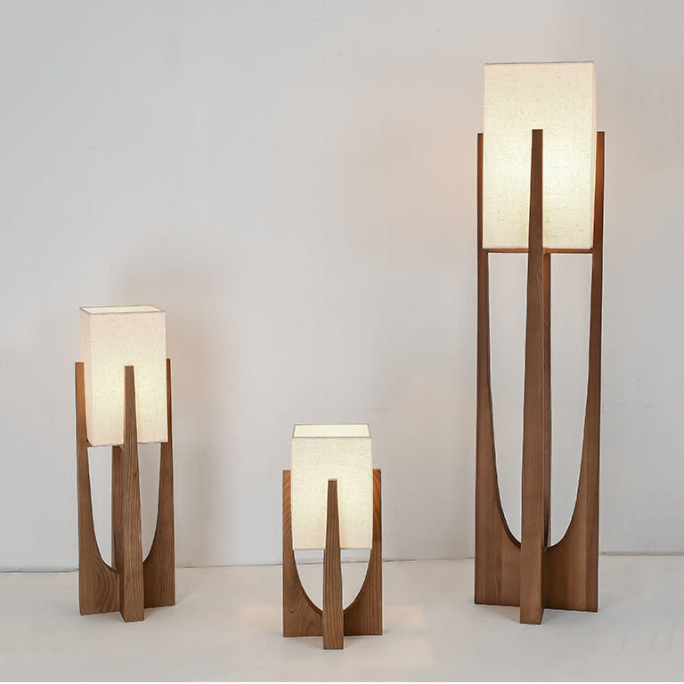 Modern Fabric Solid Wood 1-Light Standing Floor Lamps Lumendat