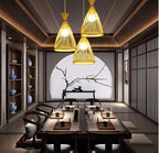 Bamboo Weaving Conical 1-light Japanese Style Pendant Light BulbSquare