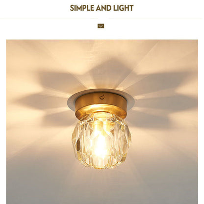Crystal 1-light LED Globe Semi-flush Mount Lighting