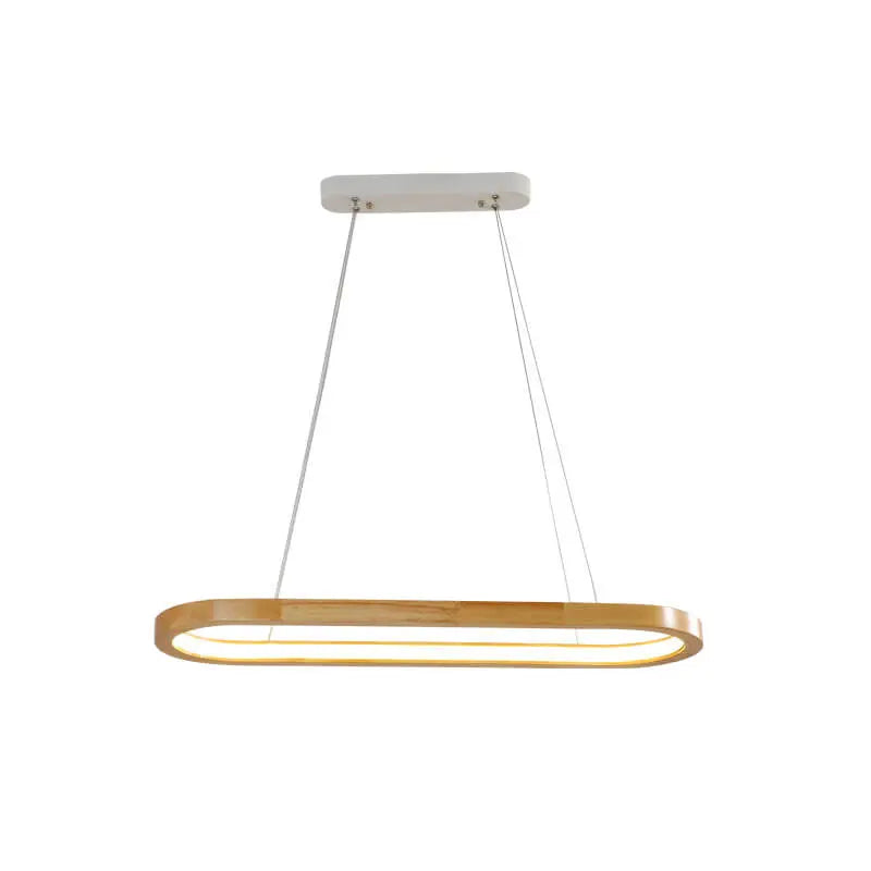 Modern Minimalist Wooden Linear Round 1-light LED Chandeliers Lumendat
