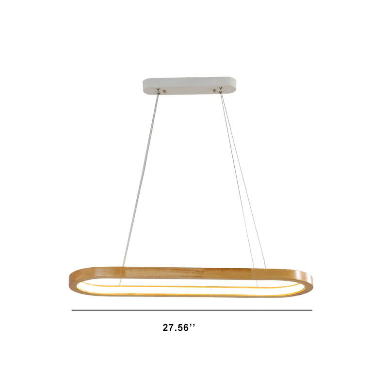 Modern Minimalist Wooden Linear Round 1-light LED Chandeliers