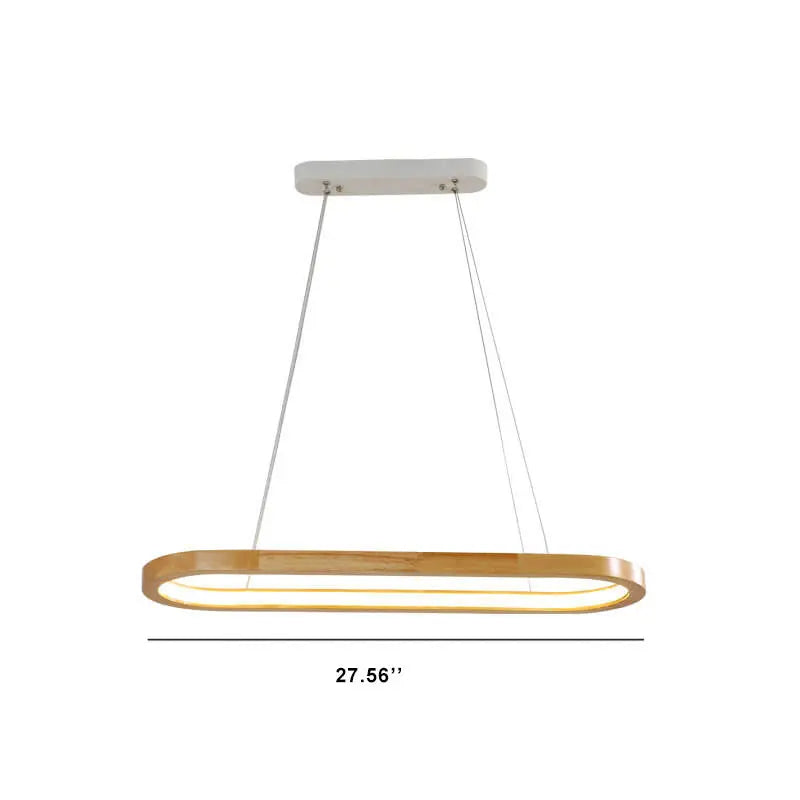 Modern Minimalist Wooden Linear Round 1-light LED Chandeliers Lumendat