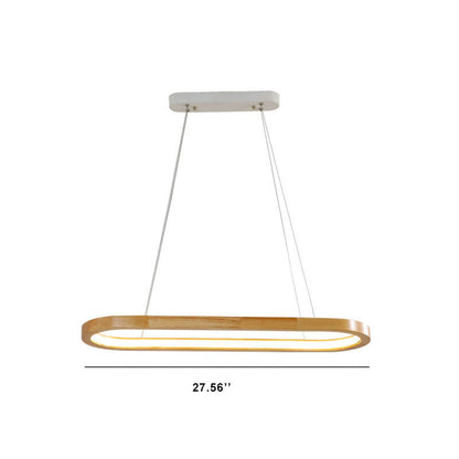 Modern Minimalist Wooden Linear Round 1-light LED Chandeliers