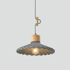 Modern Macaron Cement Scalloped Shade 1-light Pendant Light for Living Room Lumendat