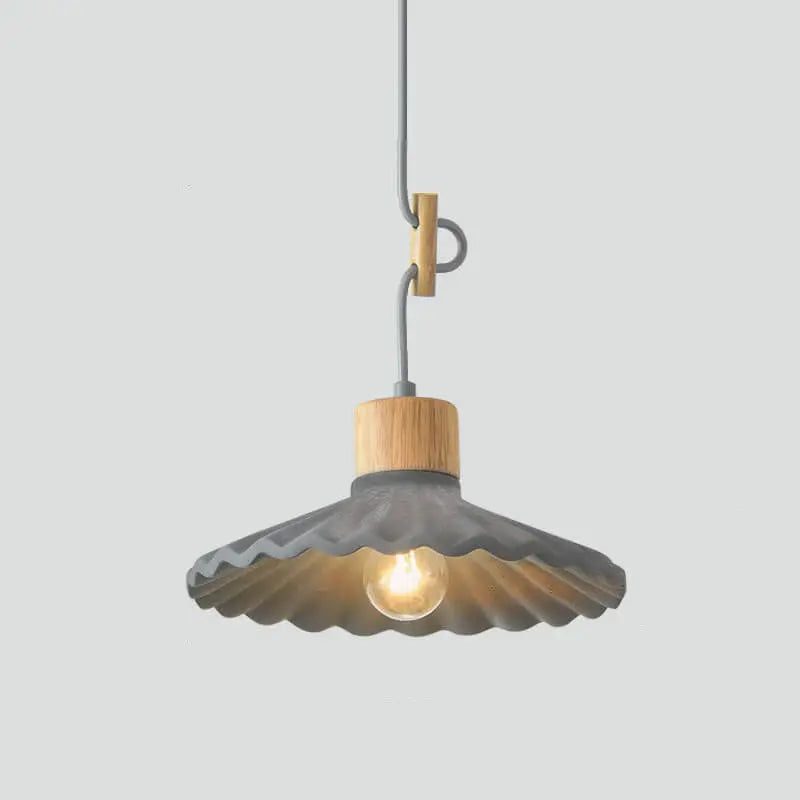 Modern Macaron Cement Scalloped Shade 1-light Pendant Light for Living Room Lumendat