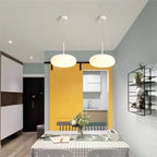 Modern Minimalist Plastic White 1-light Drum LED Pendant Light Lumendat