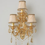 European Candlestick Shape Crystal 3-Light Wall Sconce Lamp