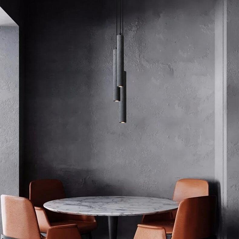 Retro Multicolor Cement Long Strip LED Pendant Light BulbSquare