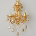 European Candlestick Shape Crystal 3-Light Wall Sconce Lamp