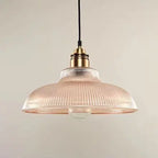 Vintage Striped Pot Lid Glass 1-light Pendant Light Lumendat