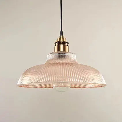 Vintage Striped Pot Lid Glass 1-light Pendant Light Lumendat