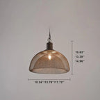 Retro Rustic Aged Wrought Iron Wire Half Round 1-light Pendant Light BulbSquare