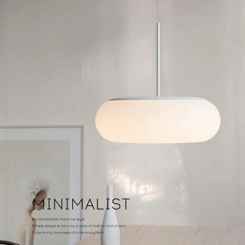 Modern Minimalist Plastic White 1-light Drum LED Pendant Light Lumendat