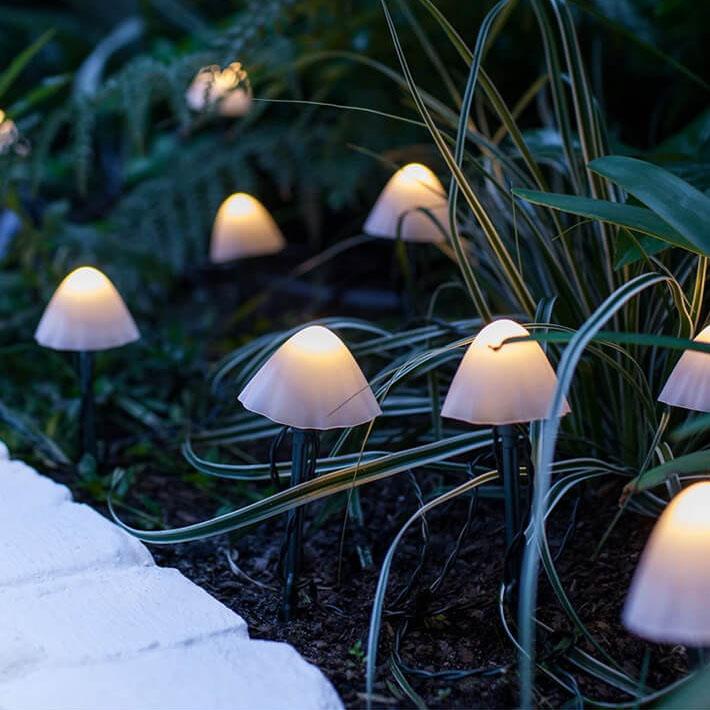 Contemporary Creative Plastic Solar LED Mushroom Lights String Lights For Outdoor Patio Lumendat
