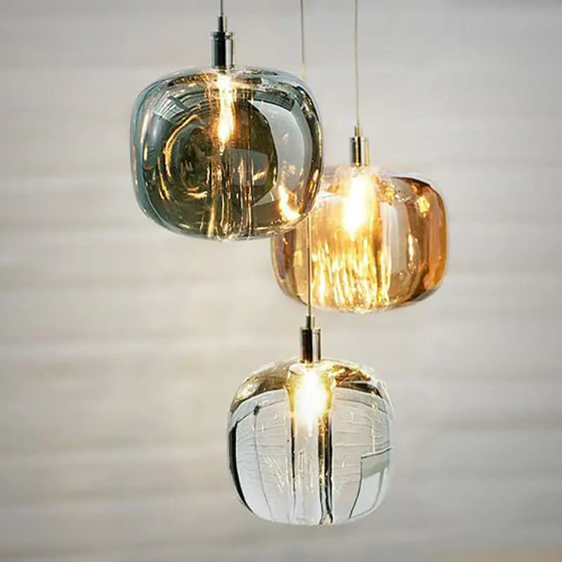 Modern Clear Glass 1-light Cube Pendant Light Lumendat