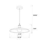 Minimalist Wooden 1-light Saucer Shaped Pendant Light BulbSquare