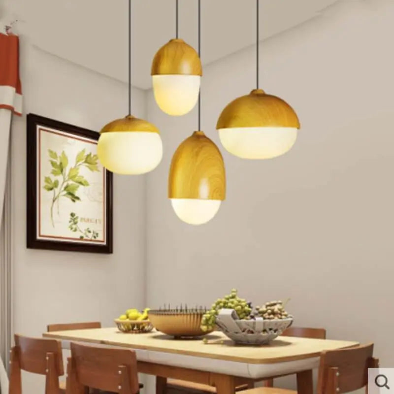 Modern Beige Nut 1-light Globe Pendant Light BulbSquare