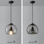 Minimalist Smoke Gray 1-light Hand-blown Glass Dome Pendant Light Lumendat