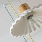 Modern Macaron Cement Scalloped Shade 1-light Pendant Light for Living Room Lumendat