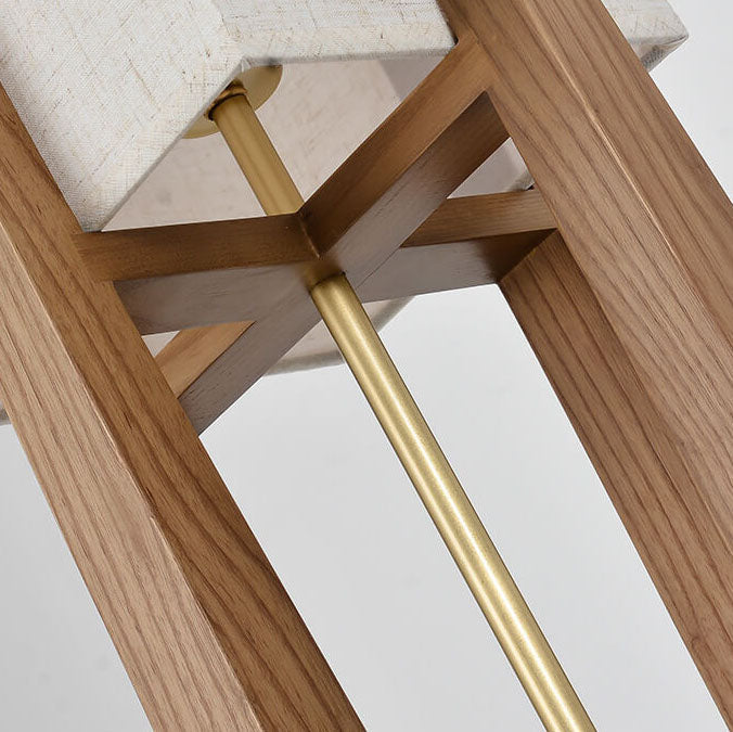 Modern Fabric Solid Wood 1-Light Standing Floor Lamps Lumendat