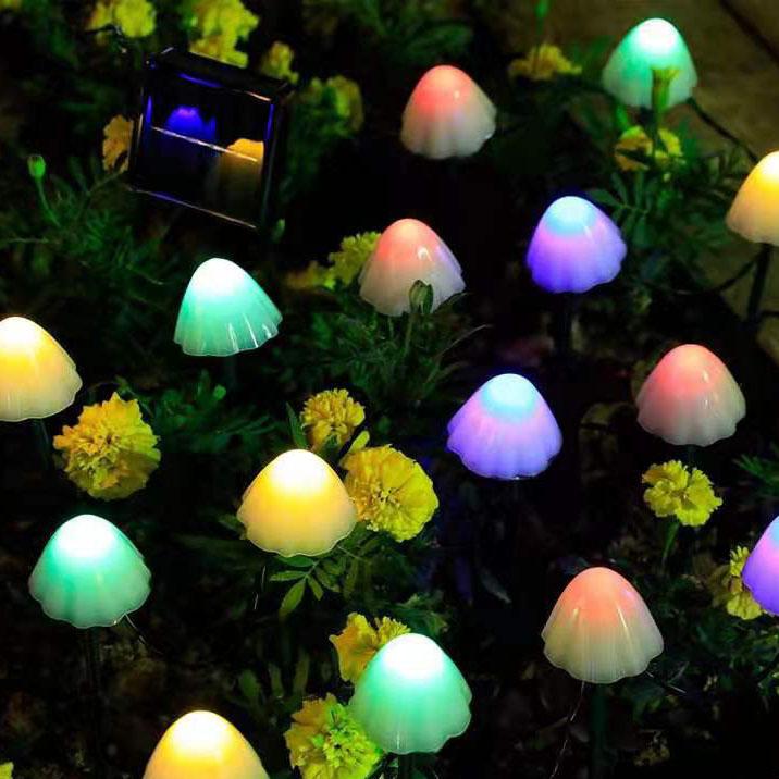 Contemporary Creative Plastic Solar LED Mushroom Lights String Lights For Outdoor Patio Lumendat