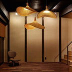 Woven Bamboo 1-light Straw Hat Pendant Light Lumendat