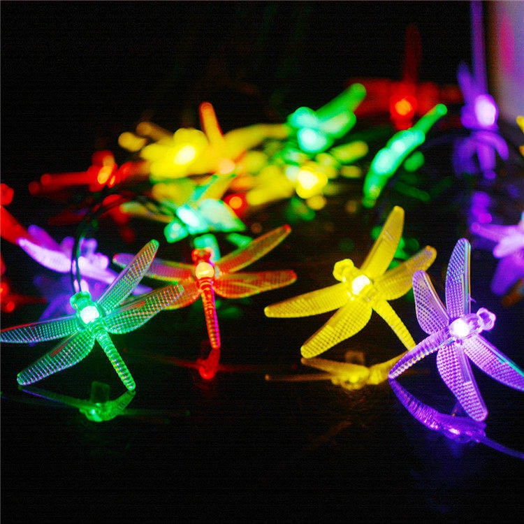 Outdoor Solar Dragonfly Waterproof LED Lights Festival Party Decoration String Lights Lumendat