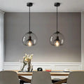 Minimalist Smoke Gray 1-light Hand-blown Glass Dome Pendant Light Lumendat