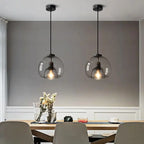 Minimalist Smoke Gray 1-light Hand-blown Glass Dome Pendant Light Lumendat