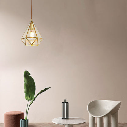 Modern Colorful Water-grain Glass 1-light Diamond Shaped Pendant Light