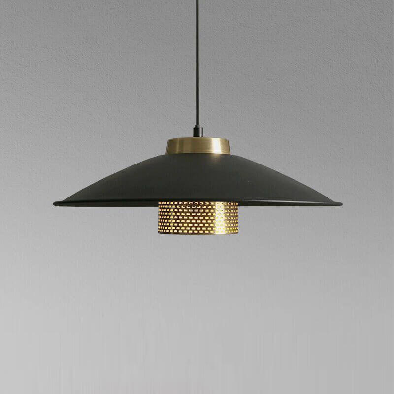 Industrial Simple Scalloped Wrought Iron 1-light Pendant Light